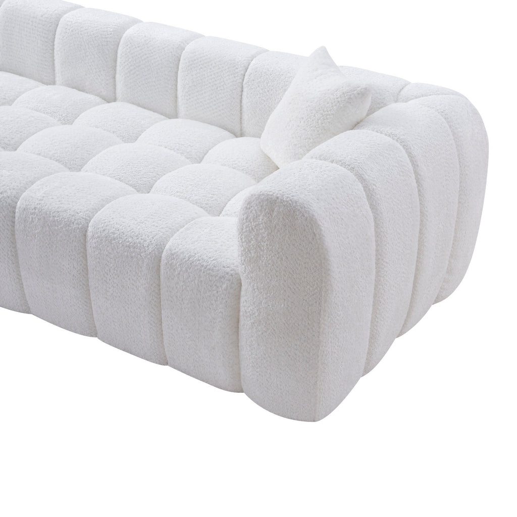 Marshmallow Cloud Compressed Sofa – 102.7" Oversized 4-Seat Boucle Living Room Sofa