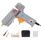 150W Adjustable Temperature Hot Glue Gun with 6 Copper Nozzles & 6 Glue Sticks