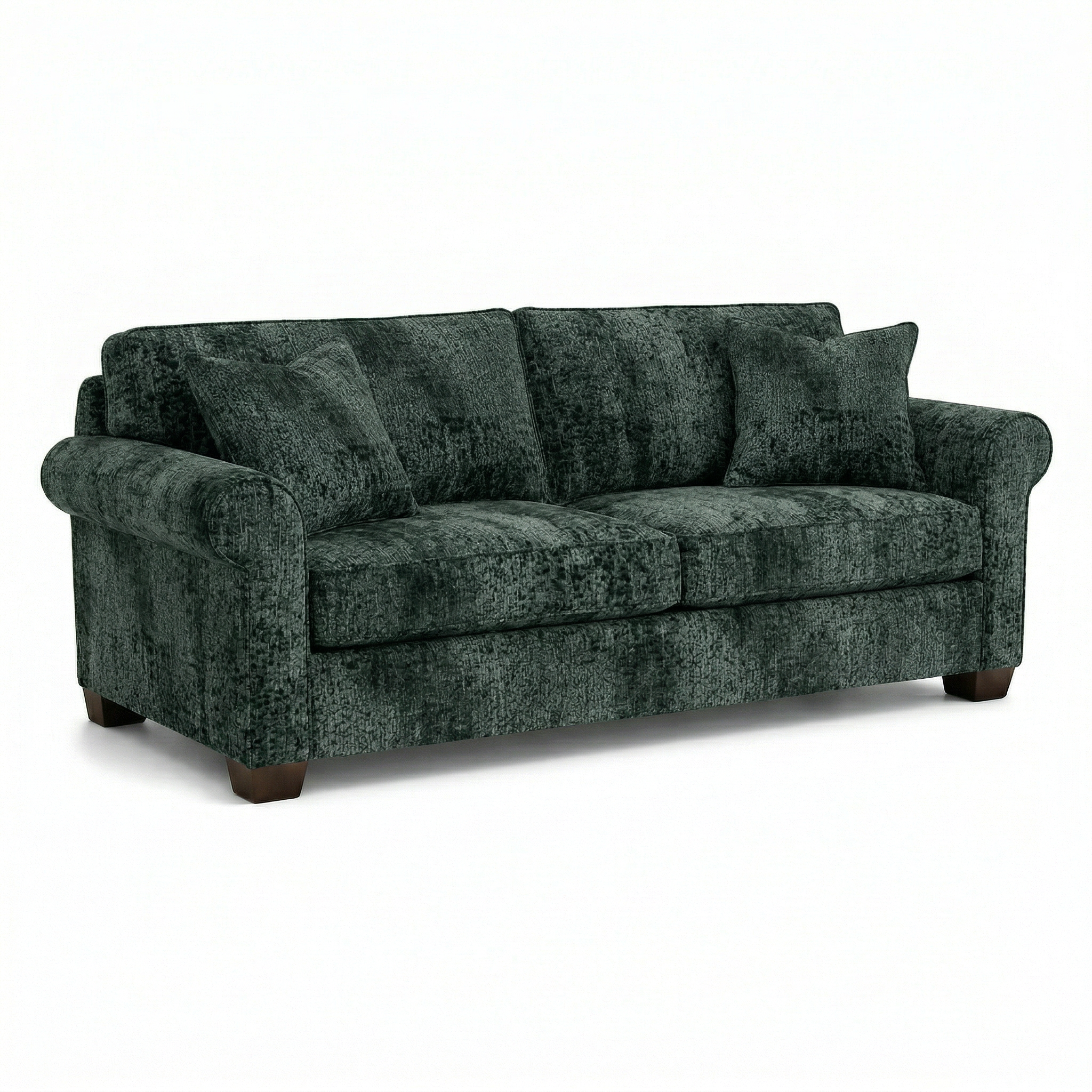 Irlanda Velvet Sofa — 3-Seat, Made in USA, Rolled Arms, Medium-Soft Cushions - product detail image 8