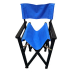 Wooden Folding Director Chair with Canvas Seat – Set of 2, Black - product detail image 7
