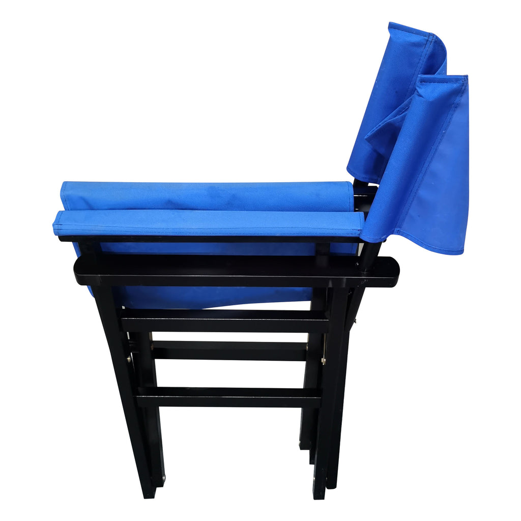 Wooden Folding Director Chair with Canvas Seat – Set of 2, Black - product detail image 9