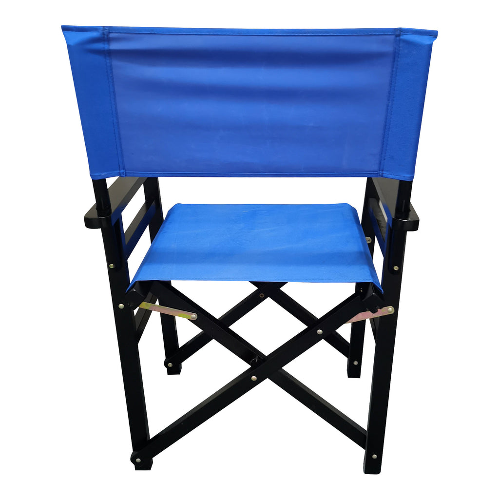 Wooden Folding Director Chair with Canvas Seat – Set of 2, Black - product detail image 10