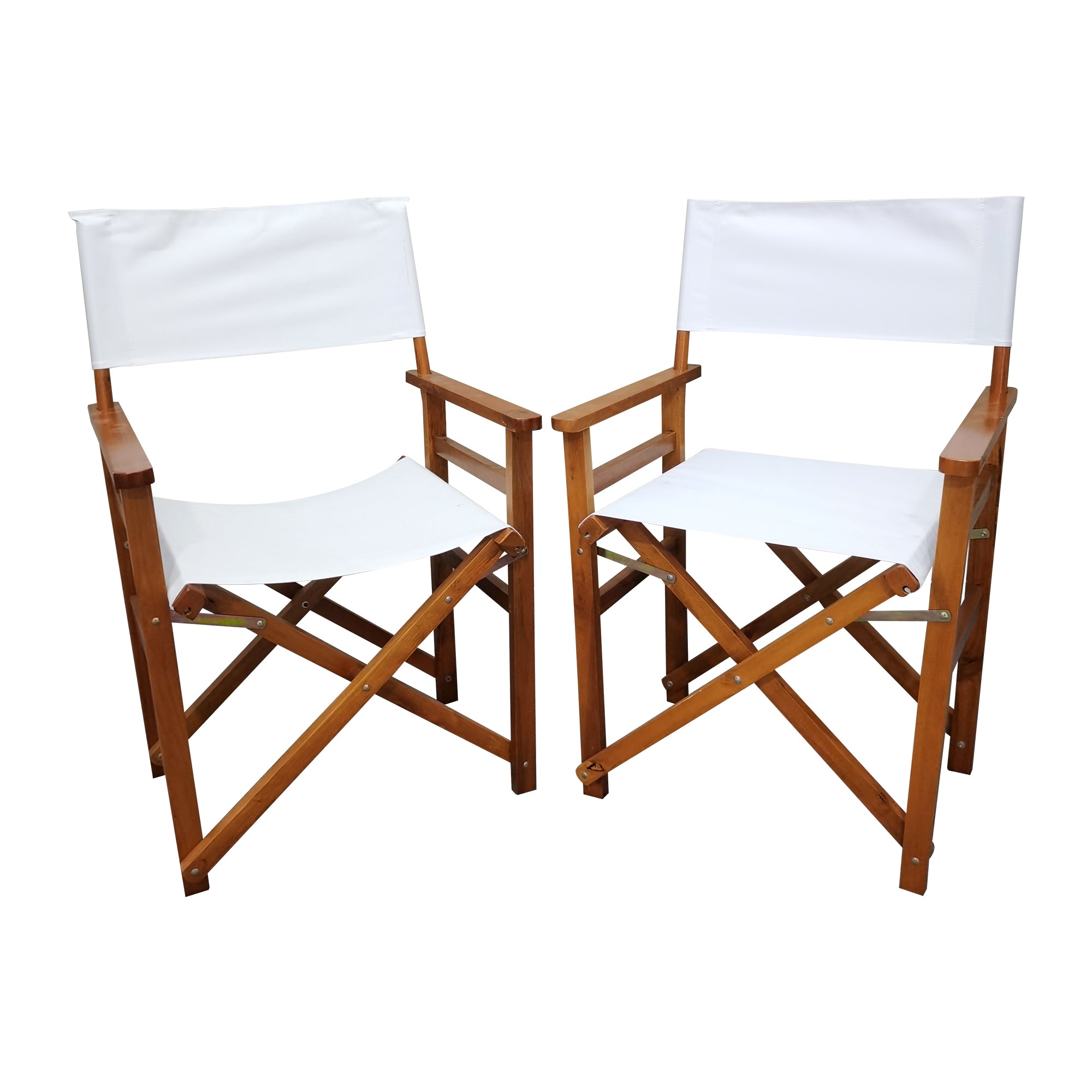 Wooden Folding Director Chair with Canvas Seat – Natural Poplar Wood, 2-Pack Secondary image