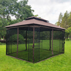 13 ft x 10 ft Outdoor Gazebo with Double-Tier Roof & Detachable Mosquito Net - product detail image 7