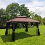 13 ft x 10 ft Outdoor Gazebo with Double-Tier Roof & Detachable Mosquito Net - product detail image 6