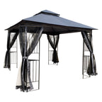 10 ft x 10 ft Outdoor Gazebo with Double Roof & Removable Mosquito Net - product detail image 8