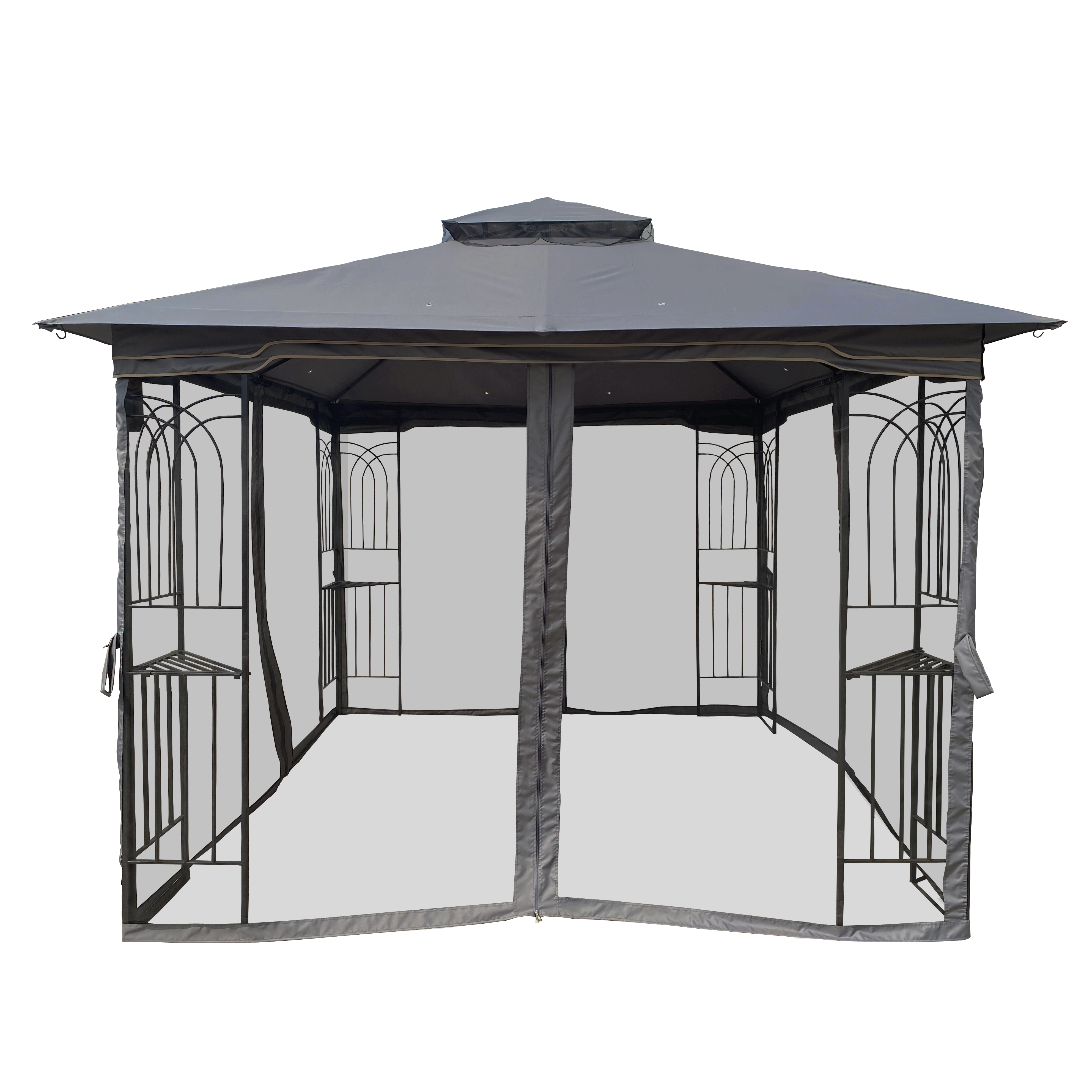 10 ft x 10 ft Outdoor Gazebo with Double Roof & Removable Mosquito Net Secondary image