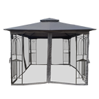Top-down view showing double-tiered roof structure of 10x10 gazebo