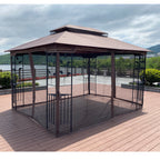13 ft x 10 ft Outdoor Gazebo with Double Roof & Mosquito Net - product detail image 6
