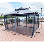 13 ft x 10 ft Outdoor Gazebo with Double Roof & Detachable Mosquito Net - product detail image 10