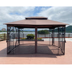 13 ft x 10 ft Outdoor Gazebo with Double Roof & Mosquito Net - product detail image 8