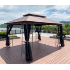 13 ft x 10 ft Outdoor Gazebo with Double Roof & Mosquito Net - product detail image 9