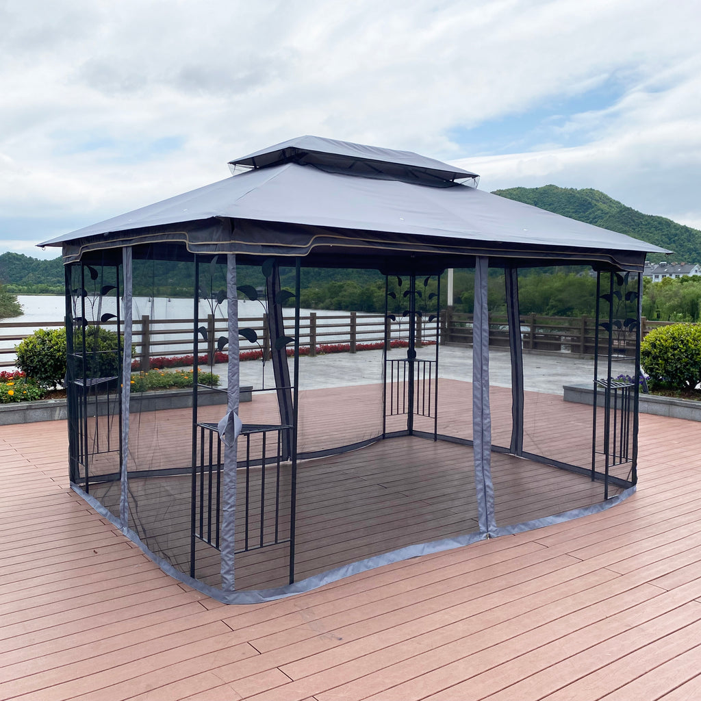 13 ft x 10 ft Outdoor Gazebo with Double Roof & Detachable Mosquito Net - product detail image 8