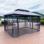 13 ft x 10 ft Outdoor Gazebo with Double Roof & Detachable Mosquito Net - product detail image 8
