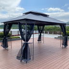 13 ft x 10 ft Outdoor Gazebo with Double Roof & Detachable Mosquito Net - product detail image 7