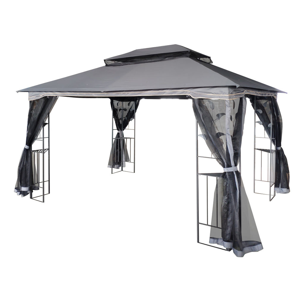 Detail of powder-coated black steel frame with triangular support structure