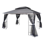 Detail of powder-coated black steel frame with triangular support structure