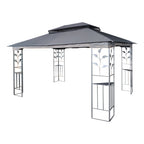 Close-up of double-tier roof showing ventilation gap and polyester fabric texture
