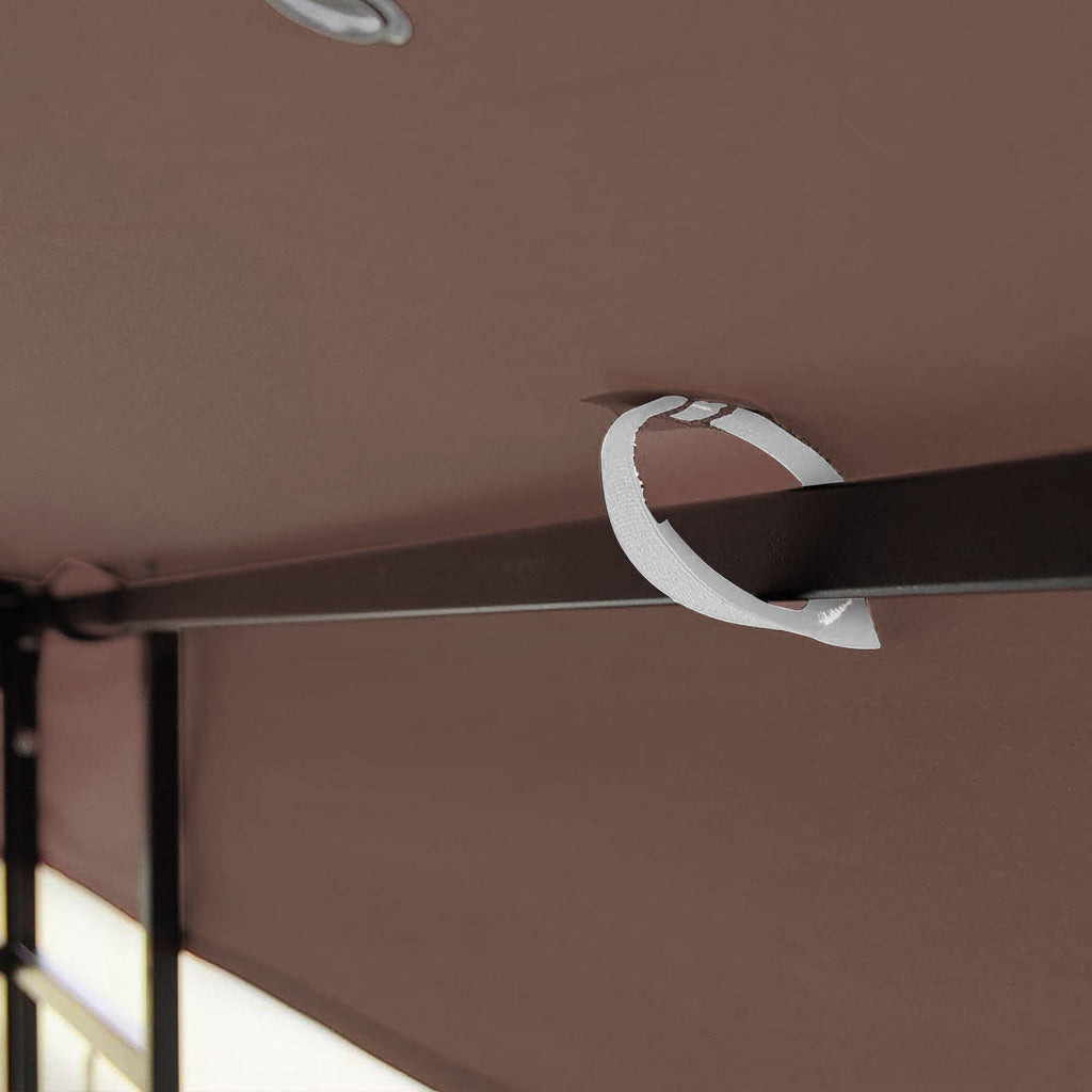10x10 ft Double-Tiered Gazebo Replacement Canopy – Polyester, UV-Resistant, Drain Holes - product detail image 5