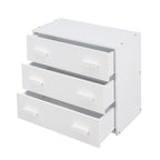 Twin Loft Bed with Storage Drawers and Built-in Ladder – White
