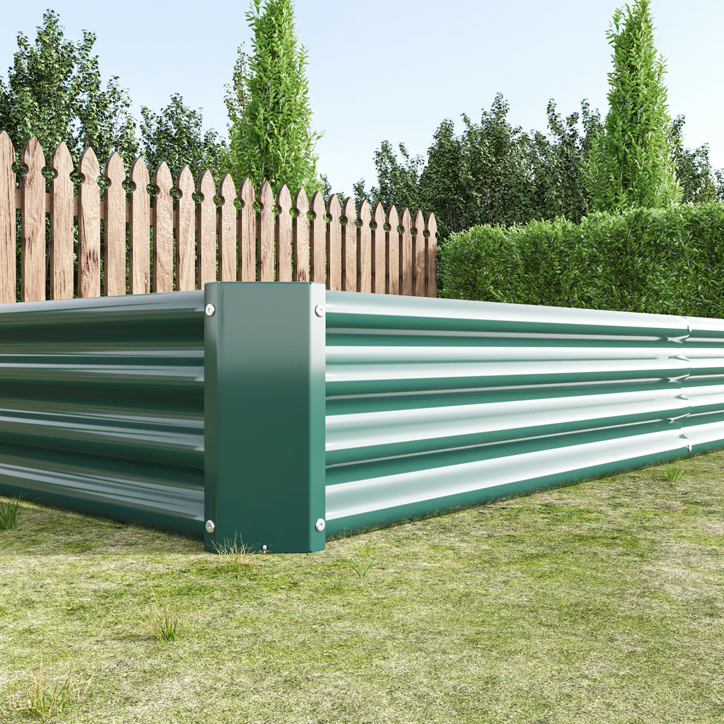 Side view showing metal panel construction and support bars