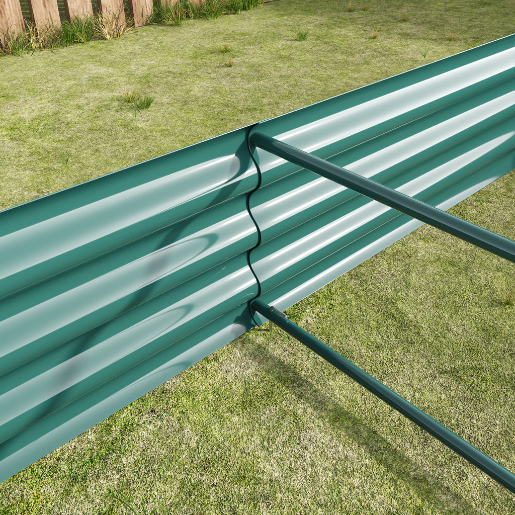 Flat-packed metal garden bed kit with panels and hardware
