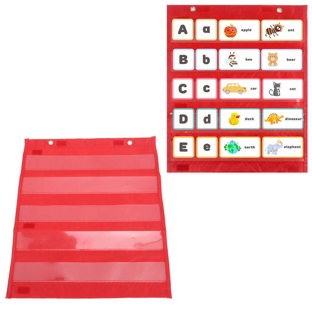 Magnetic 5-Row Transparent Pocket Chart for Classroom or Homeschool Use - product detail image 10