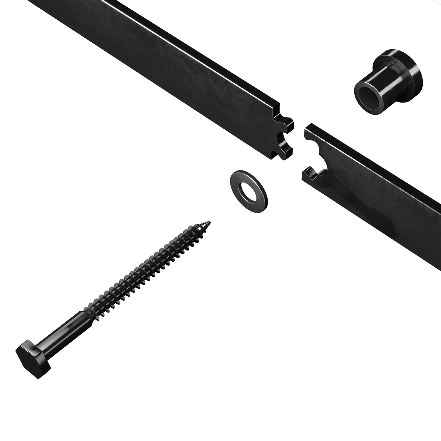 6.6 ft Heavy-Duty Sliding Barn Door Hardware Kit – Black Steel, 220 lb Capacity - product detail image 4