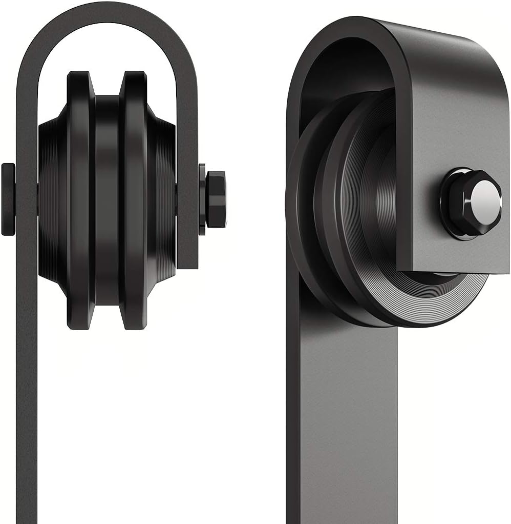 6.6 ft Heavy-Duty Sliding Barn Door Hardware Kit – Black Steel, 220 lb Capacity - product detail image 5