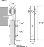 6.6 ft Heavy-Duty Sliding Barn Door Hardware Kit – Black Steel, 220 lb Capacity - product detail image 10