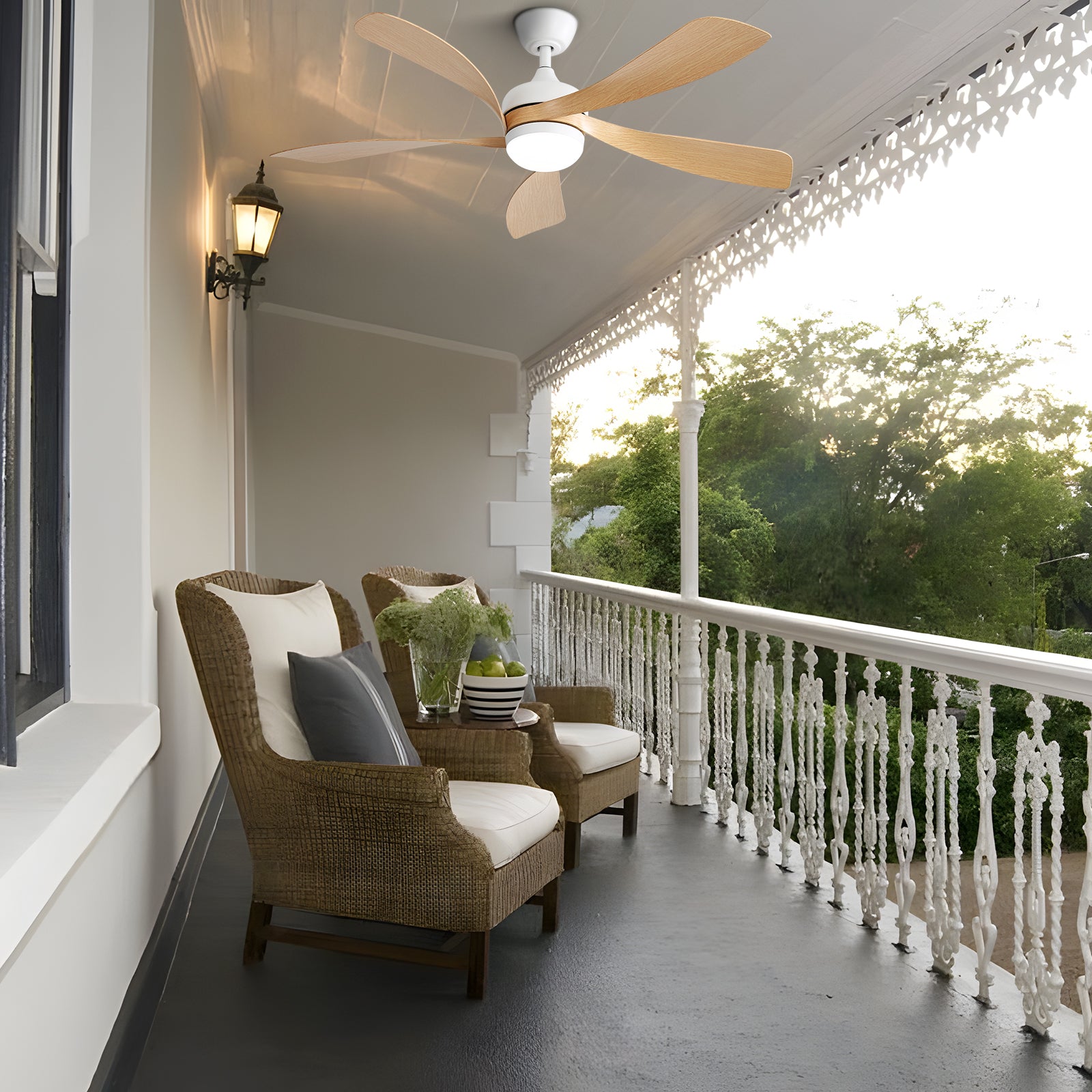 52 Inch Modern Ceiling Fan with Dimmable 3-CCT LED Light, Reversible DC Motor & Remote