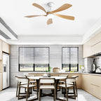 52 Inch Modern Ceiling Fan with Dimmable 3-CCT LED Light, Reversible DC Motor & Remote