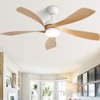 52 Inch Modern Ceiling Fan with Dimmable 3-CCT LED Light, Reversible DC Motor & Remote