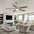 52 Inch Modern Ceiling Fan with LED Light, Reversible DC Motor, Remote Control