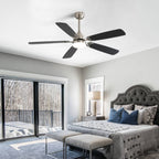 52 Inch Modern Ceiling Fan with LED Light, Reversible DC Motor, Remote Control