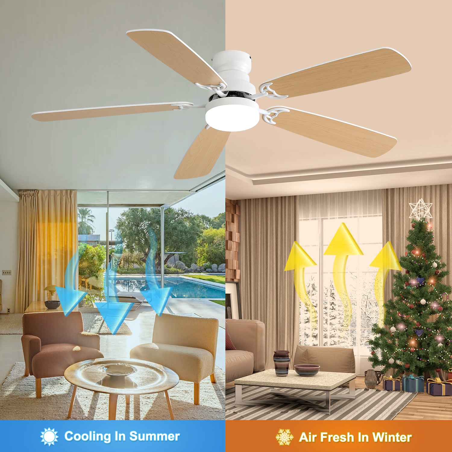 Illustration highlighting reversible DC motor inside the fan housing