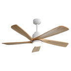 52 Inch Ceiling Fan with Dimmable LED Light, Solid Wood Blades & Remote Control