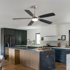 52 Inch Modern Ceiling Fan with LED Light, Reversible DC Motor, Remote Control