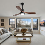 48-Inch Reversible DC Ceiling Fan with Solid Wood Blades and Remote