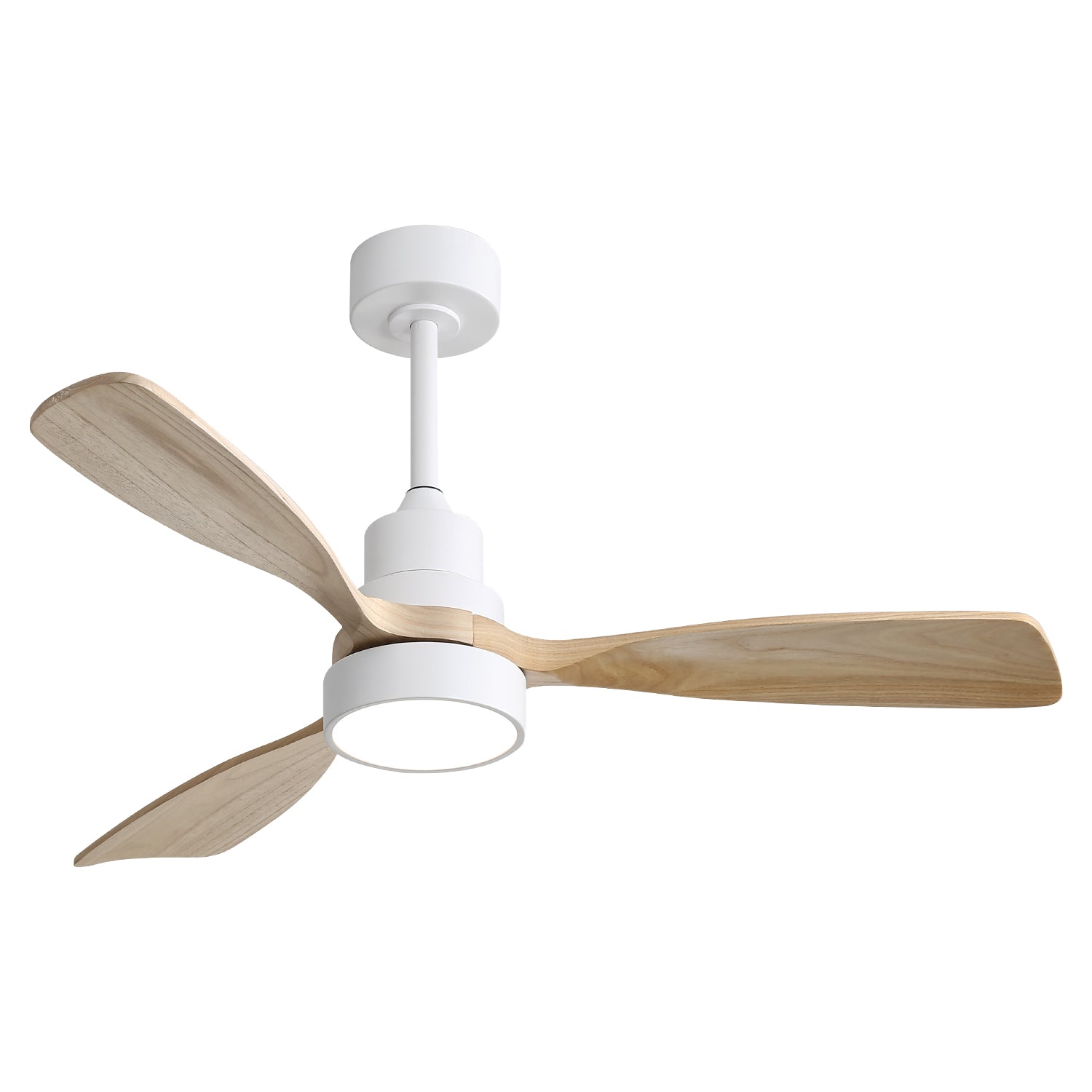48-Inch Indoor Ceiling Fan with Light, Reversible DC Motor & 3-Color LED, White