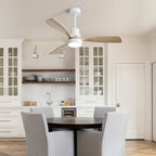 48-Inch Indoor Ceiling Fan with Light, Reversible DC Motor & 3-Color LED, White