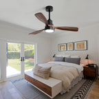 48-Inch Reversible DC Ceiling Fan with Solid Wood Blades and Remote