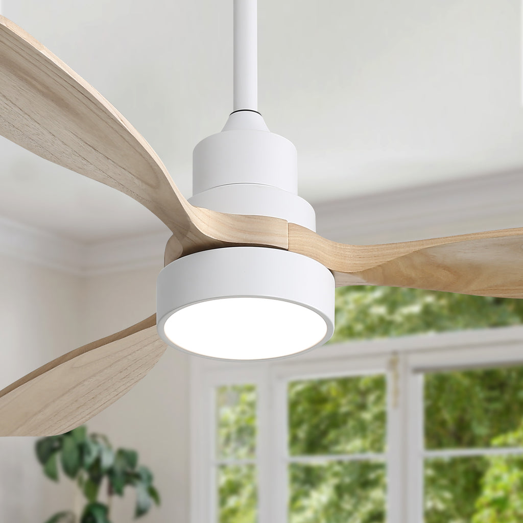 48-Inch Indoor Ceiling Fan with Light, Reversible DC Motor & 3-Color LED, White