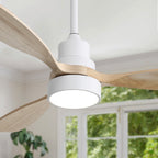 48-Inch Indoor Ceiling Fan with Light, Reversible DC Motor & 3-Color LED, White