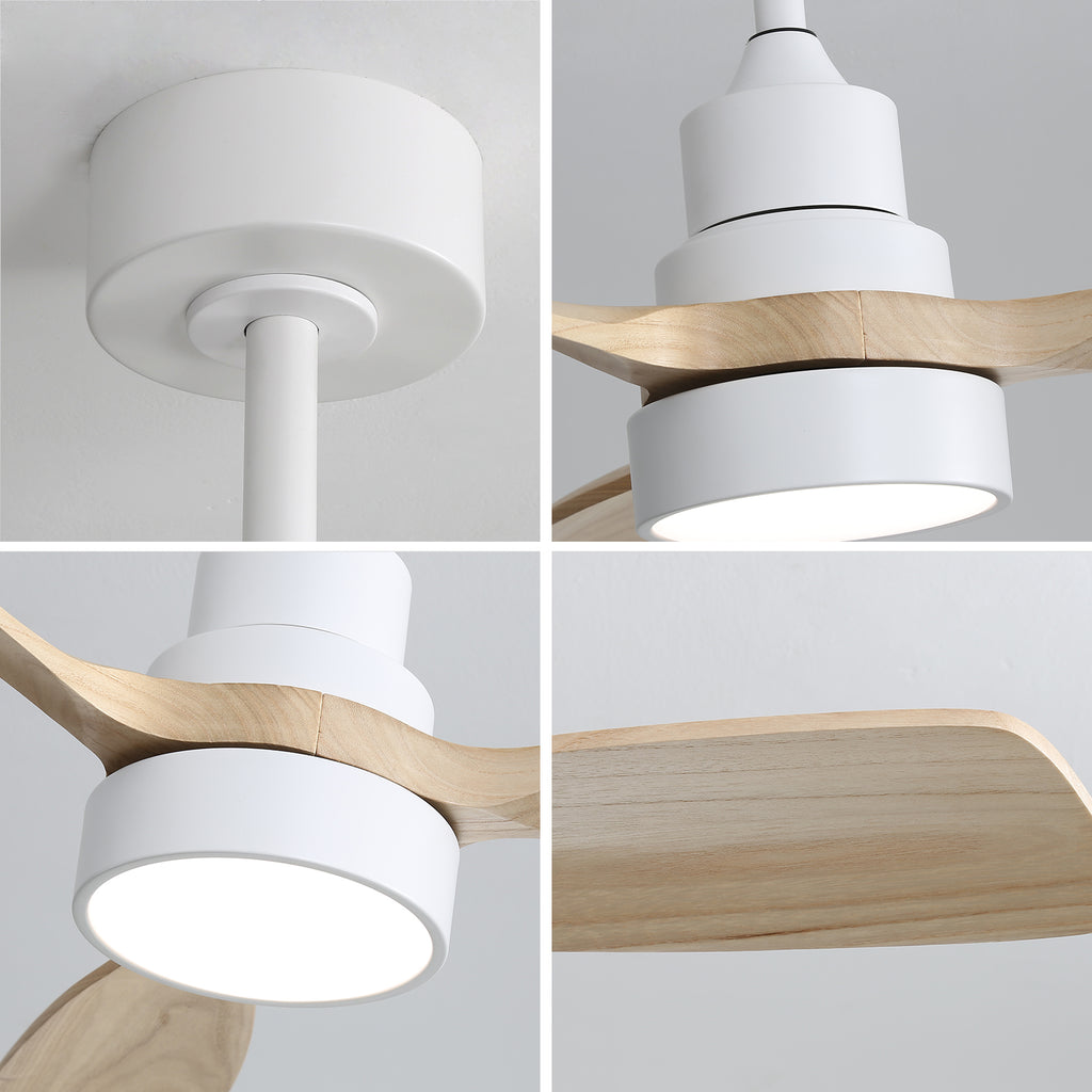 48-Inch Indoor Ceiling Fan with Light, Reversible DC Motor & 3-Color LED, White