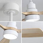 48-Inch Indoor Ceiling Fan with Light, Reversible DC Motor & 3-Color LED, White