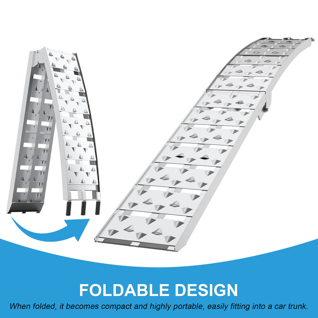 7.5 ft Aluminum Folding Loading Ramps for Pickup Trucks – 1500 lb Capacity, Anti-Slip Surface, 2-Piece Set