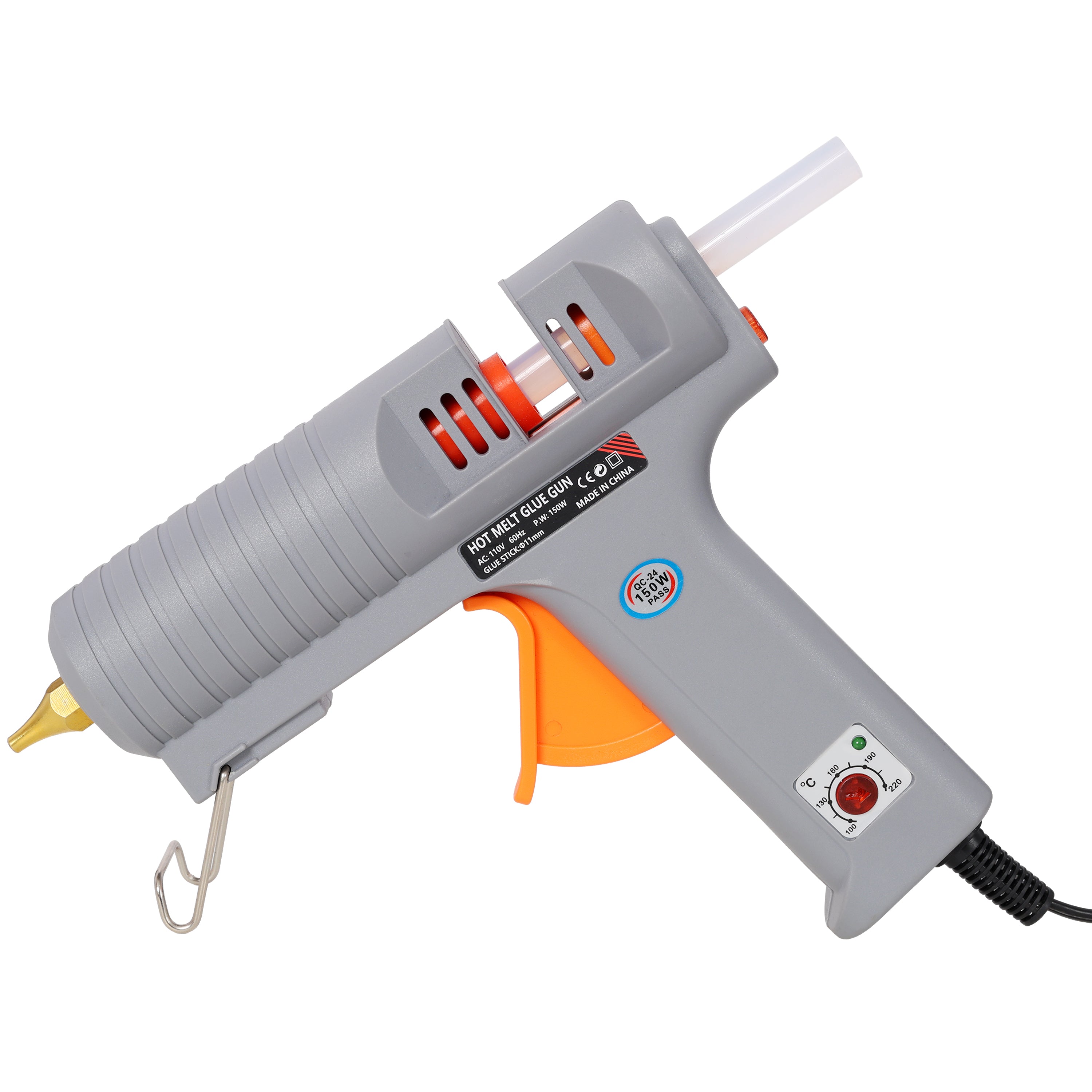 150W Adjustable Temperature Hot Glue Gun with 6 Copper Nozzles & 6 Glue Sticks Secondary image
