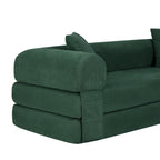 80-Inch Convertible Sofa Bed with Storage – Corduroy 3-Seat Sleeper Couch, No Assembly Required
