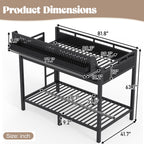 Twin XL Metal Bunk Bed with Storage Shelves, Pegboard, USB Ports & LED Lights – Black - product detail image 7